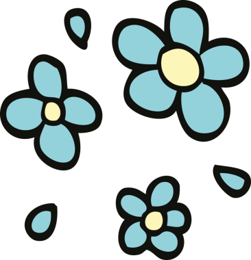 Bir insan tarafından çizilmiş karalama dekoratif çiçekler.