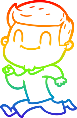 Bir insan tarafından çizilmiş gökkuşağı gradyan çizgi çizimi.