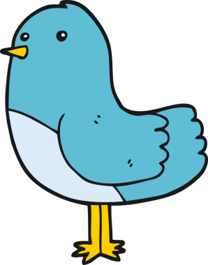 Bir insan tarafından çizilmiş çizgi film kuşu.