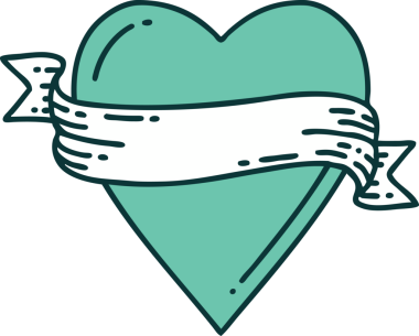 Bir insan tarafından çizilmiş kalp ve bayrağın ikonik dövme şekli