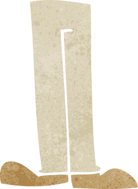 bir insan tarafından çizilmiş karikatür bacakları