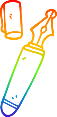 gökkuşağı gradyan çizgi çizimi bir insan tarafından çizilmiş bir dolmakalem