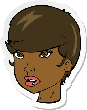 Bir insan tarafından çizilmiş güzel bir kadın yüzü.