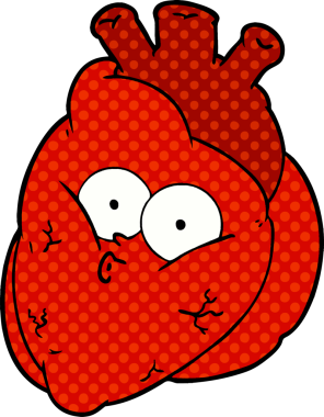 Bir insan tarafından çizilmiş garip bir kalp.