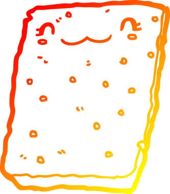 Bir insan tarafından çizilmiş bir bisküvinin sıcak çizgi çizimi