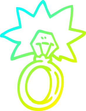 Bir insan tarafından çizilmiş bir nişan yüzüğünün soğuk gradyan çizgisi.