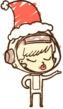 Bir insan tarafından çizilmiş Noel Astronot Tebeşiri