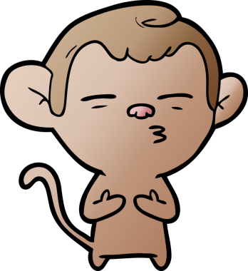 bir insan tarafından çizilmiş şüpheli maymun çizgi filmi