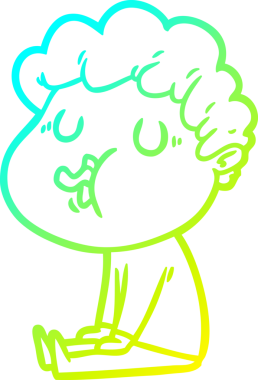 Bir insan tarafından çizilmiş bir çizgi film karakterinin çizimi.