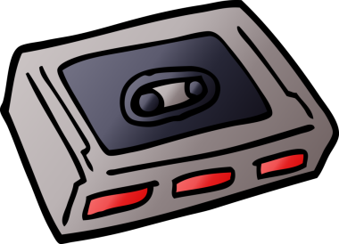 bir insan tarafından çizilmiş karalama kaset kaseti.