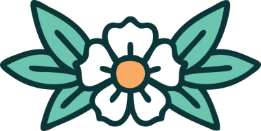 Bir insan tarafından çizilmiş bir çiçeğin ikonik dövme şekli