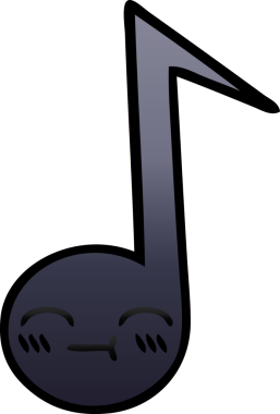 Bir insan tarafından çizilmiş bir notanın gölgelenmiş karikatürü