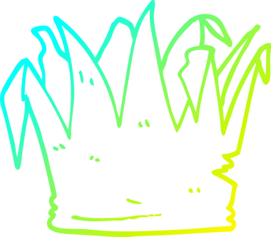 Bir insan tarafından çizilmiş soğuk gradyan çizgi film çizimi Noel kraker şapkası