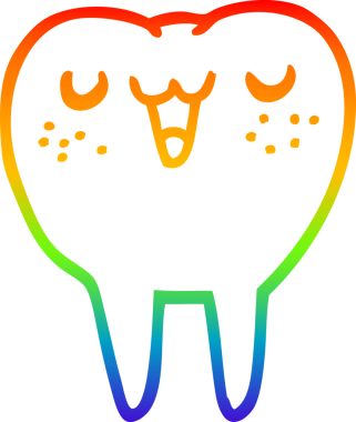 Bir insan tarafından çizilen çizgi film dişinin gradyan çizimi.