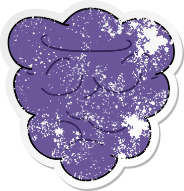 Bir insan tarafından çizilmiş garip bir el karikatür meyvesinin sıkıntılı çıkartması.