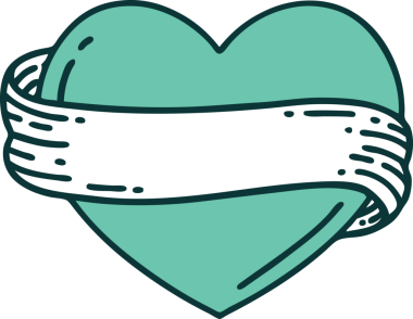 Bir insan tarafından çizilmiş kalp ve bayrağın ikonik dövme şekli