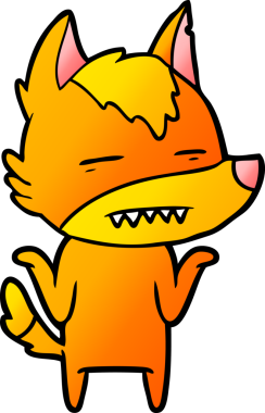 Bir insan tarafından çizilmiş tilki çizgi film karakteri