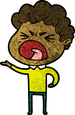 Bir insan tarafından çizilmiş öfkeli bir adam.