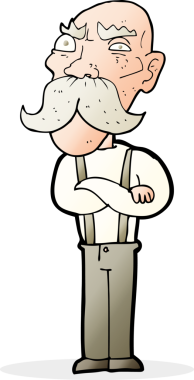 Bir insan tarafından çizilmiş kızgın yaşlı bir adam.