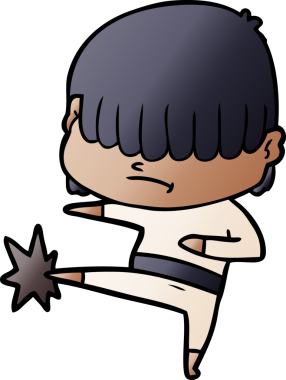 Bir insan tarafından çizilmiş dağınık saçlı çizgi film çocuğu.