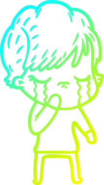 Bir insan tarafından çizilmiş ağlayan bir karikatür çizimi.