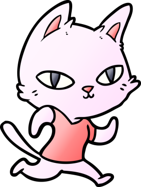 Bir insan tarafından çizilmiş çizgi film kedisi.