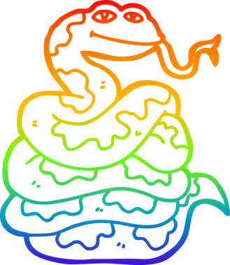 gökkuşağı gradyan çizgi çizimi bir insan tarafından çizilmiş bir çizgi yılan