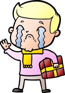 Bir insan tarafından çizilmiş ağlayan çizgi film adamı.