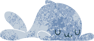 Retro illüstrasyon tarzı, bir insan tarafından çizilmiş tuhaf çizgi film balinası.