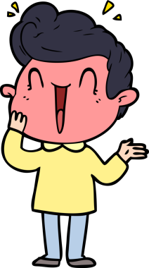 Bir insan tarafından çizilmiş heyecanlı bir çizgi film.