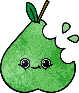 Bir insan tarafından çizilmiş armut retro grunge desen karikatürü