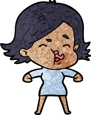 Bir insan tarafından çizilen karikatür kızı.