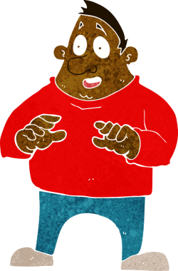 Çizgi film bir insan tarafından çizilmiş kilolu bir adamı heyecanlandırdı.