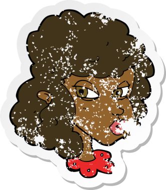 Bir insan tarafından çizilmiş şüpheli bir karikatürün gerilimli yapıştırması.