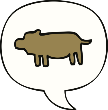 bir insan tarafından çizilmiş konuşma balonlu hayvan sembolü.