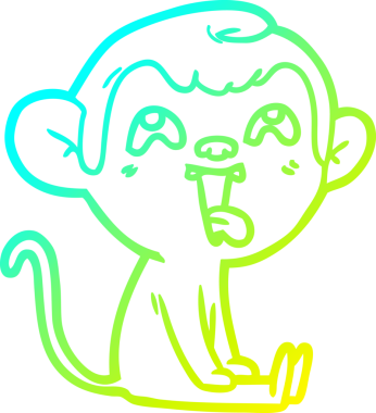 Bir insan tarafından çizilmiş çılgın bir çizgi film maymunu çizimi