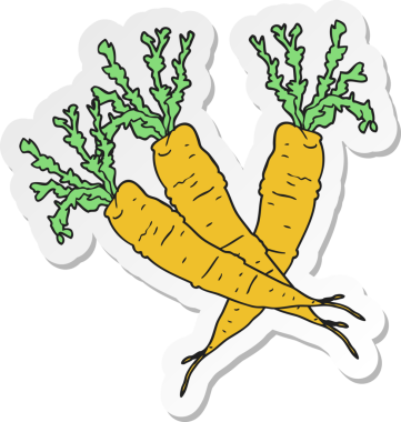 Bir insan tarafından çizilmiş havuç etiketi.