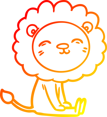 Bir insan tarafından çizilmiş karikatür aslanının sıcak çizgi çizimi