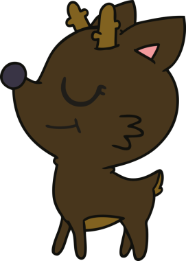 Bir insan tarafından çizilmiş, el yazısıyla çizilmiş şirin kırmızı burunlu ren geyiği.