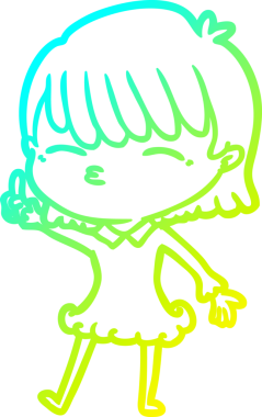 Bir insan tarafından çizilmiş bir karikatür kadın çizimi.