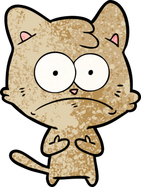 bir insan tarafından çizilmiş sinirli bir kedi.