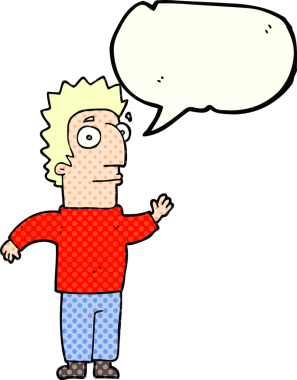 El yazısıyla çizilmiş çizgi roman konuşma balonu karikatür adamı bir insan tarafından çizildi.