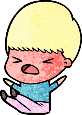 Çizgi film bir insan tarafından çizilmiş stresli adam