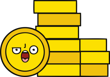 Bir insan tarafından çizilmiş sevimli bozuk para karikatürü.