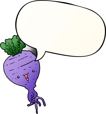 bir insan tarafından çizilmiş düzgün eğimli konuşma baloncuklu şalgam.