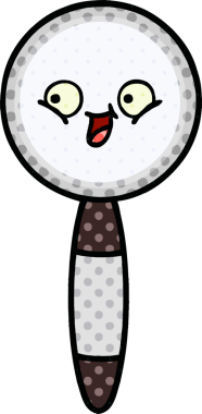 Bir insan tarafından çizilmiş bir büyüteçin çizgi roman tarzı karikatürü