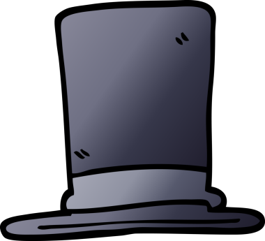 bir insan tarafından çizilmiş vektör gradyan çizim silindir şapka