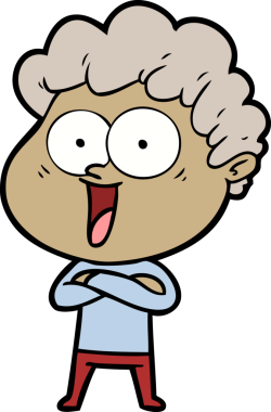 Bir insan tarafından çizilmiş mutlu bir adam.