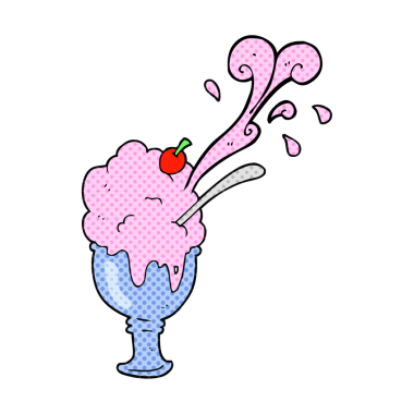 Bir insan tarafından çizilmiş karikatür dondurması.