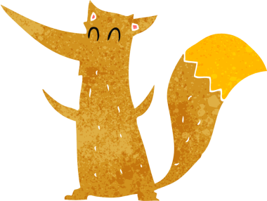 bir insan tarafından çizilmiş tilki çizgi filmi